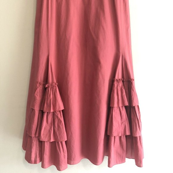 BCBG MAXAZRIA V Neck Sleeveless Terracotta Dress M - Picture 4 of 10